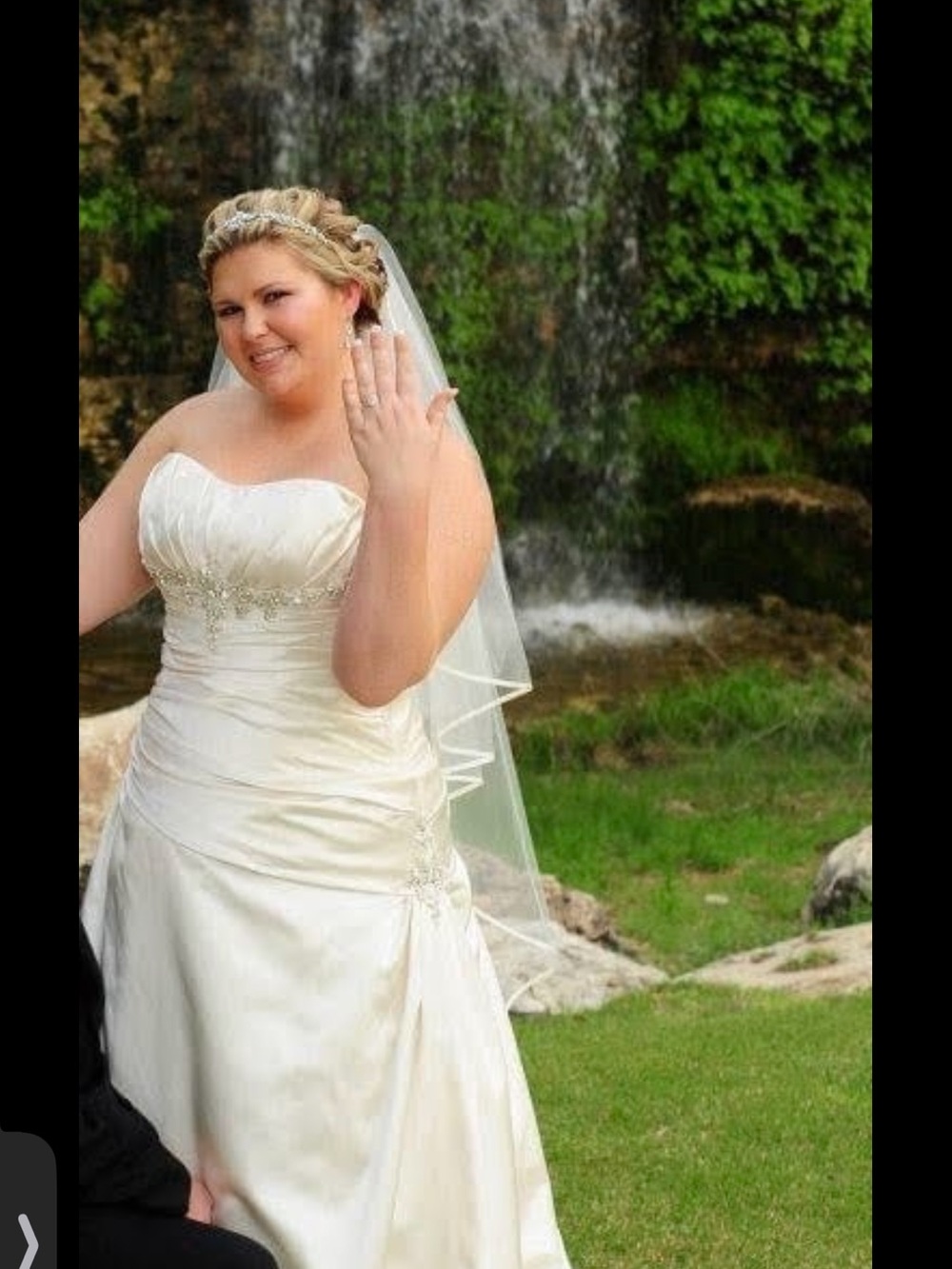 Alfred Angelo Ivory Strapless Beaded Wedding Gown